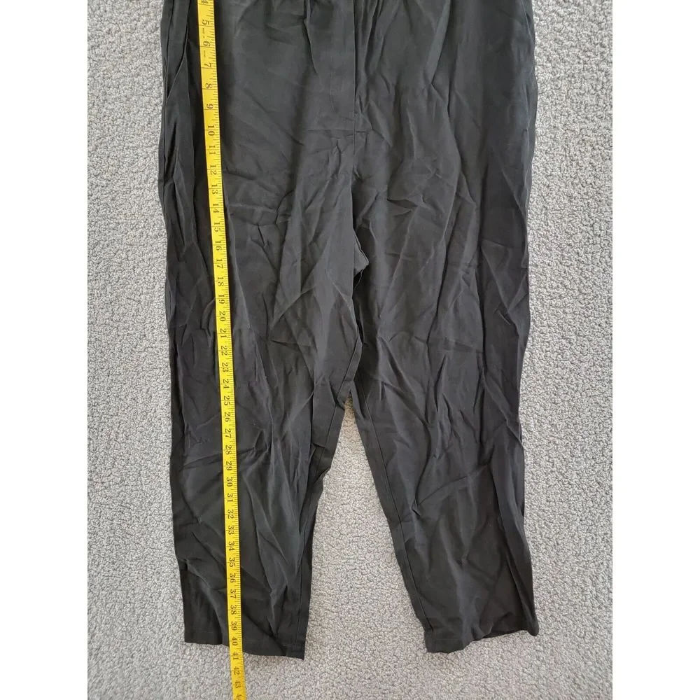 VINCE CAMUTO Paperbag Waist Pants Women's 16 Black Cropped Button Zip Closure - Picture 8 of 15